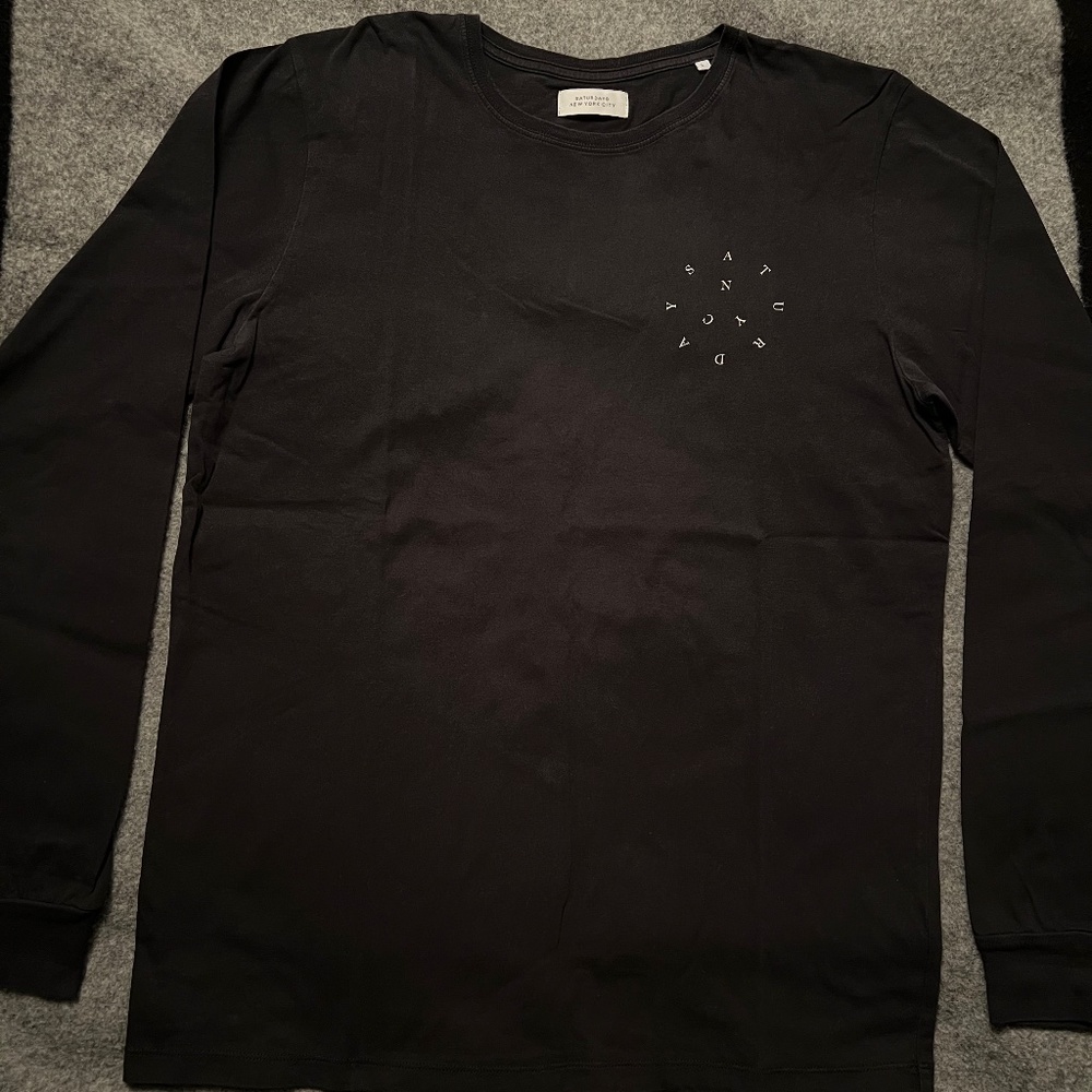 SATURDAYS NYC "Rotary" Black L/S Graphic T-Shirt L